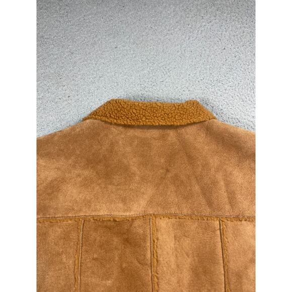 Vintage Express Womens Size M Leather Suede Sherpa Lined Full Zip Jacket Vest - Picture 10 of 14